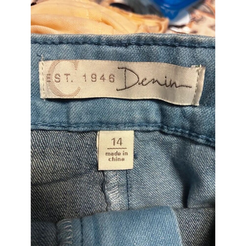 Est 1946 Denim Womens Skirt Maxi panels raw hem size 14 - Picture 7 of 11